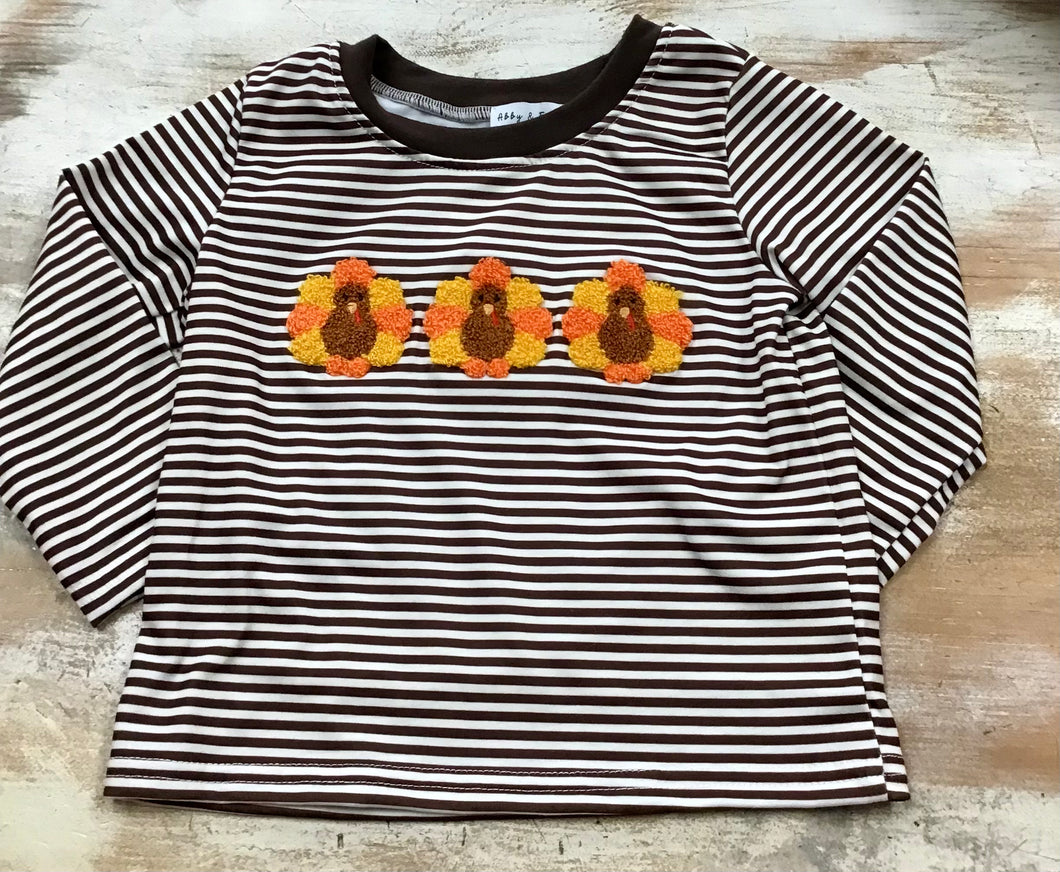 Brown Stripe Turkey Tee