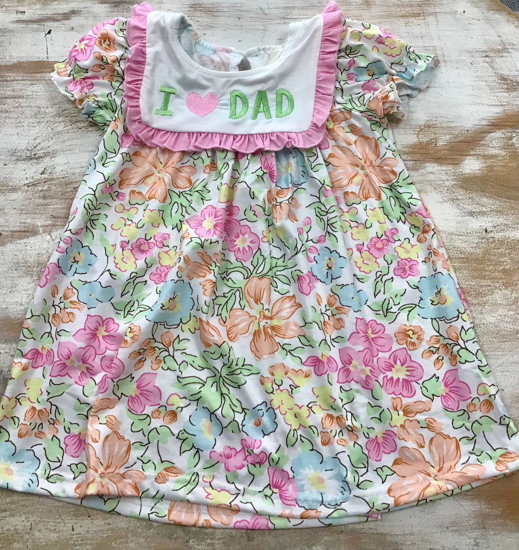 Pink Floral I love Dad Dress