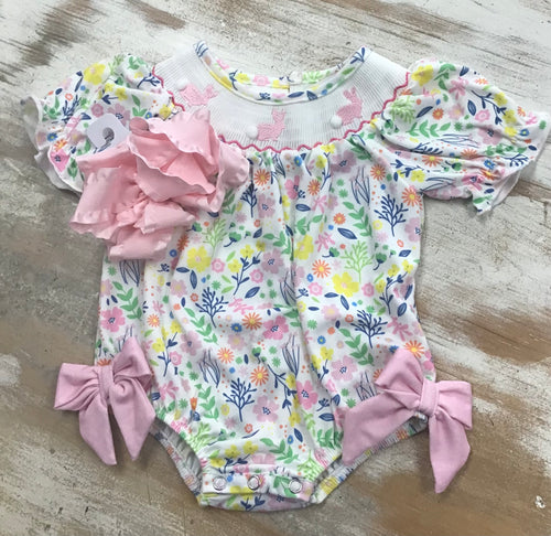 Pink Floral Bunny Bubble