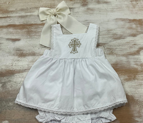 White Cross Bloomer Set