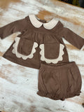 Collared Brown Set