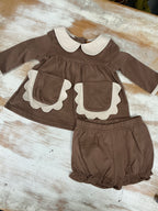 Collared Brown Set