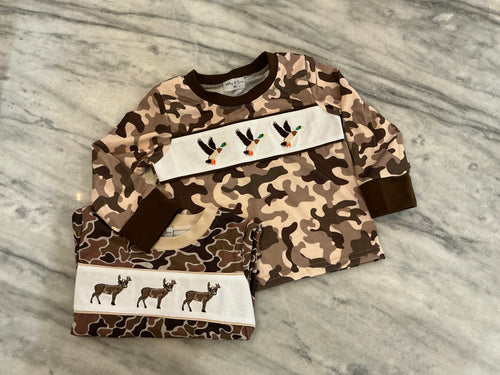 Camo Smocked LS