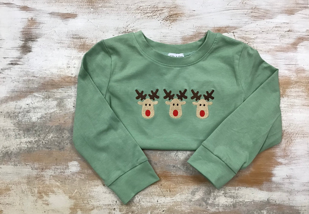 Green Reindeer Tee