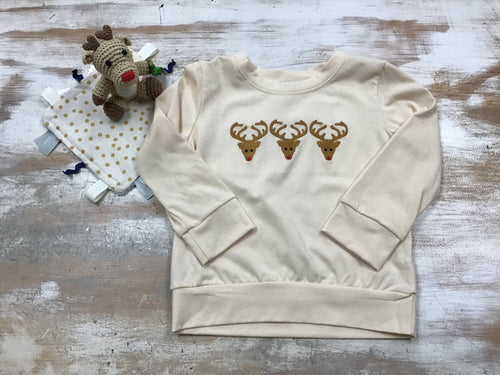 Cream Reindeer Tee