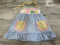Seersucker I Love Mom Dress