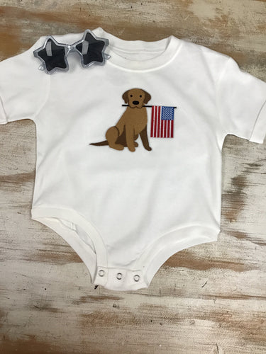 Flag Pup Patch Bubble