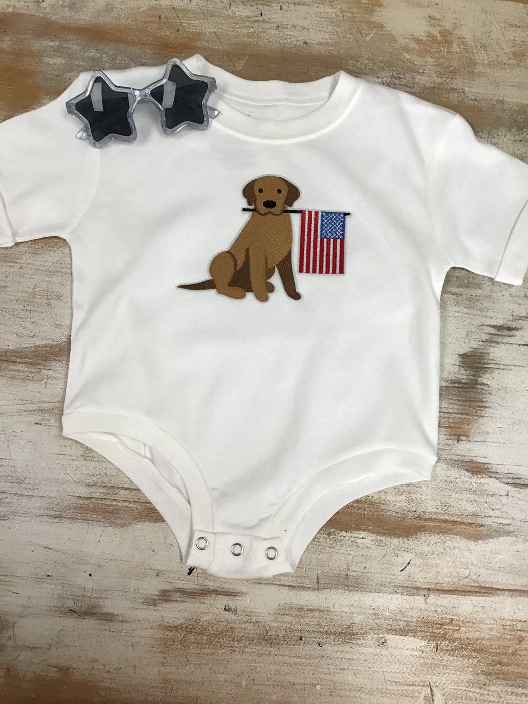 Flag Pup Patch Bubble
