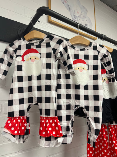 Plaid Santa Romper