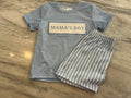 Mama's Boy Blue Stripe Set