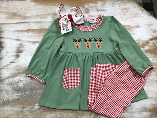 Green Reindeer Set