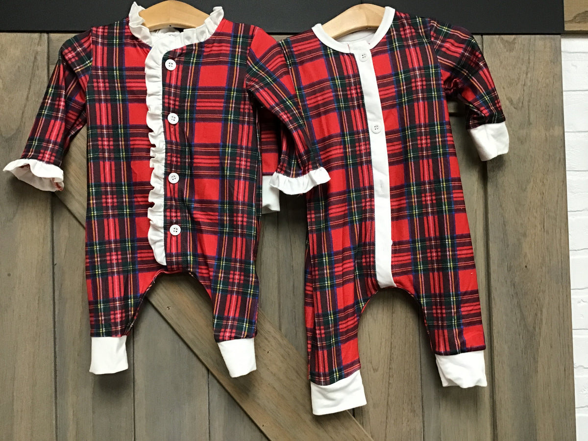Red Plaid Romper