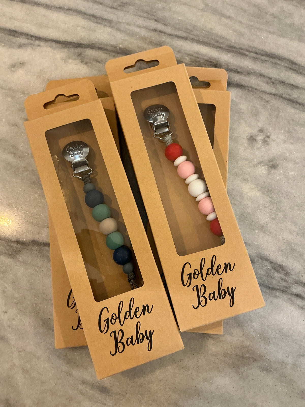 Golden Baby Paci Clip