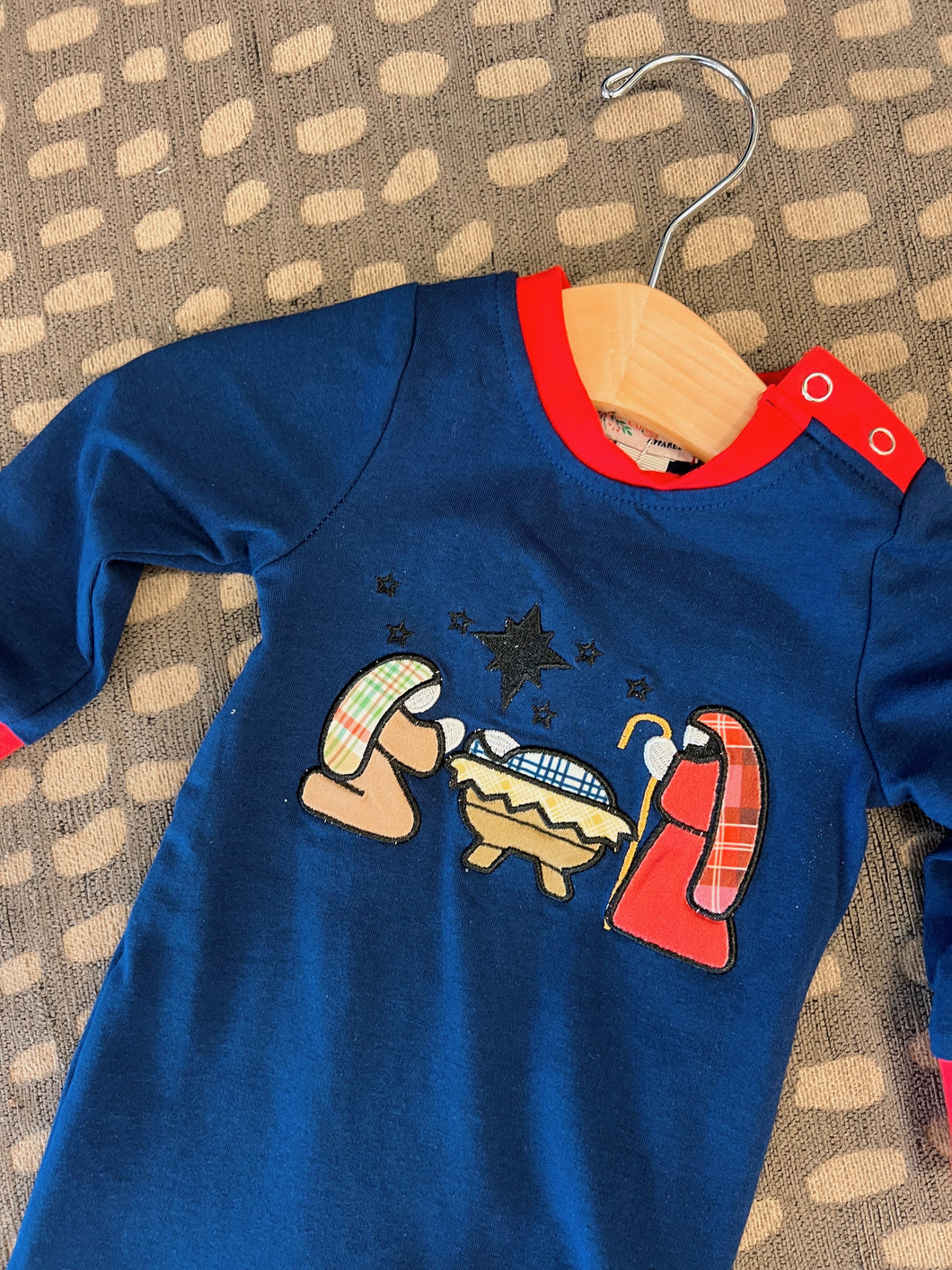 Navy Nativity Romper