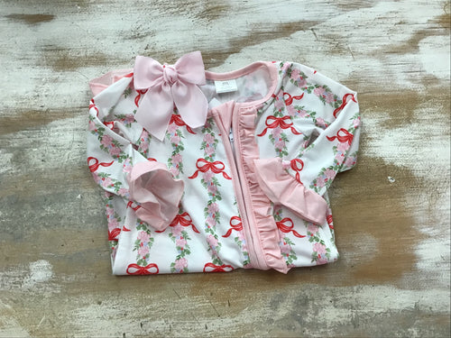 Red Holly Bow PJS