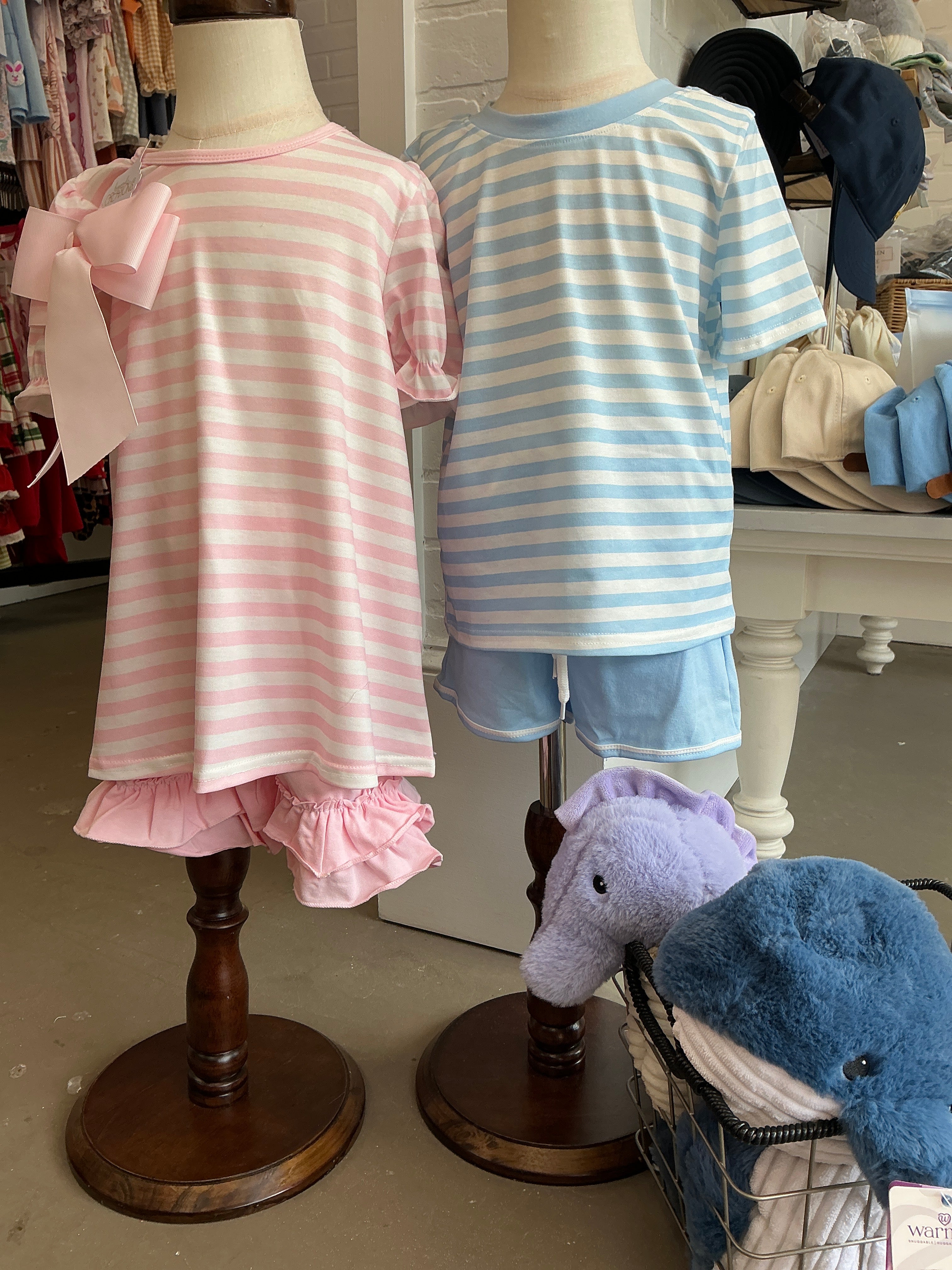 Striped short set