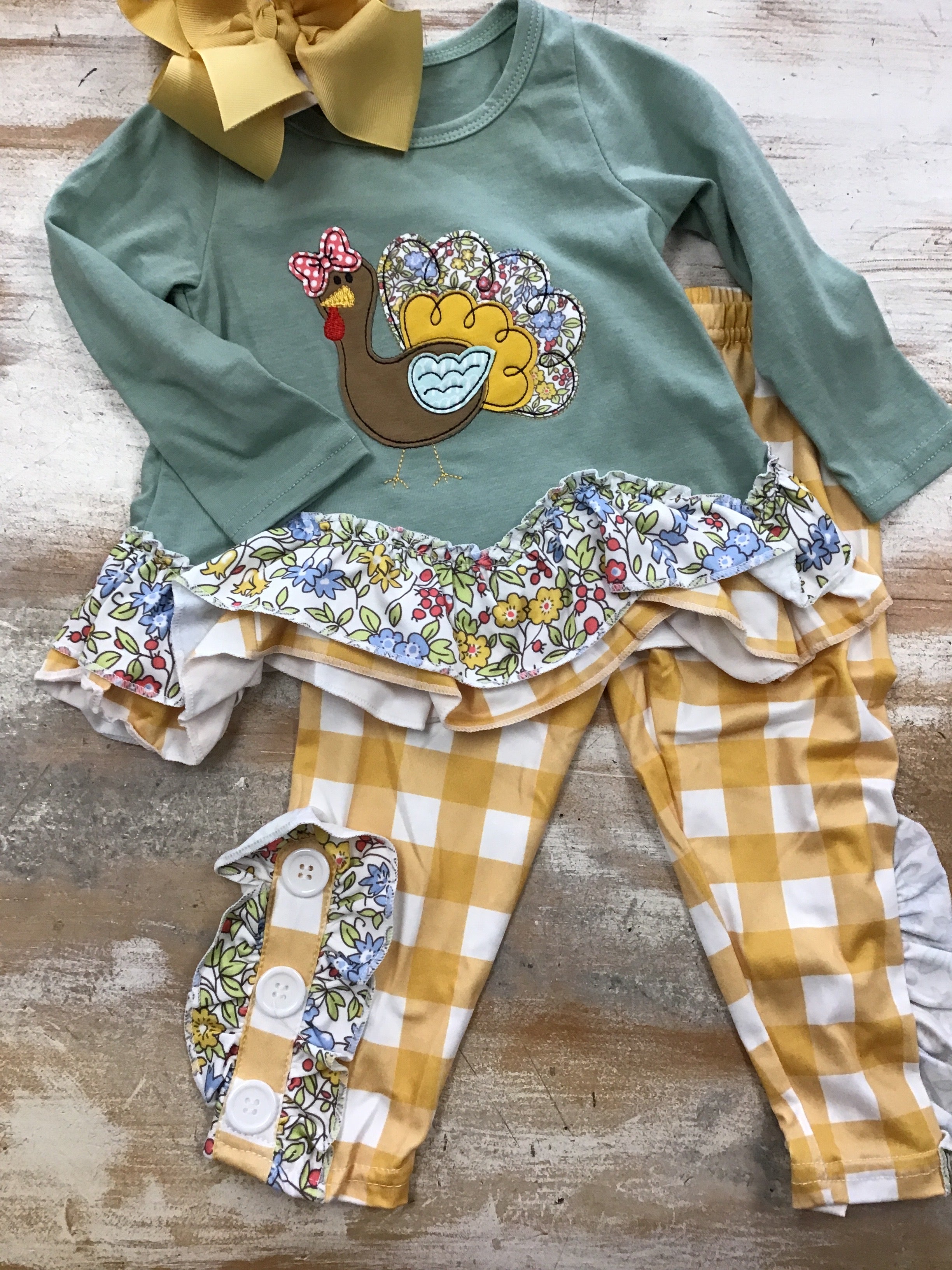 Mustard Gingham Turkey Set