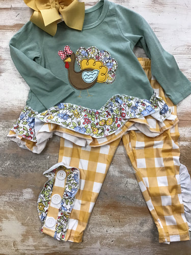Mustard Gingham Turkey Set