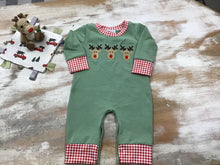 Green Reindeer Romper