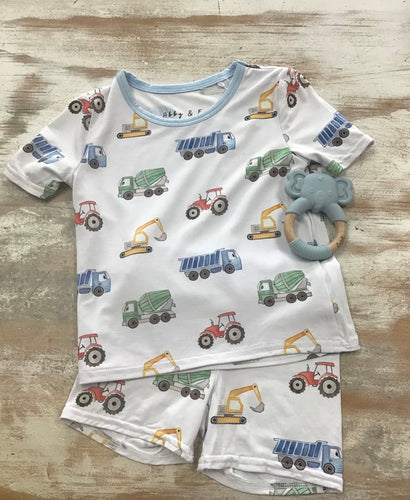 Blue Car PJ Short Set