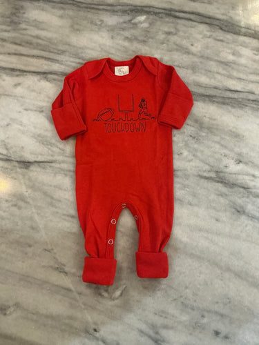 Red Touchdown Romper