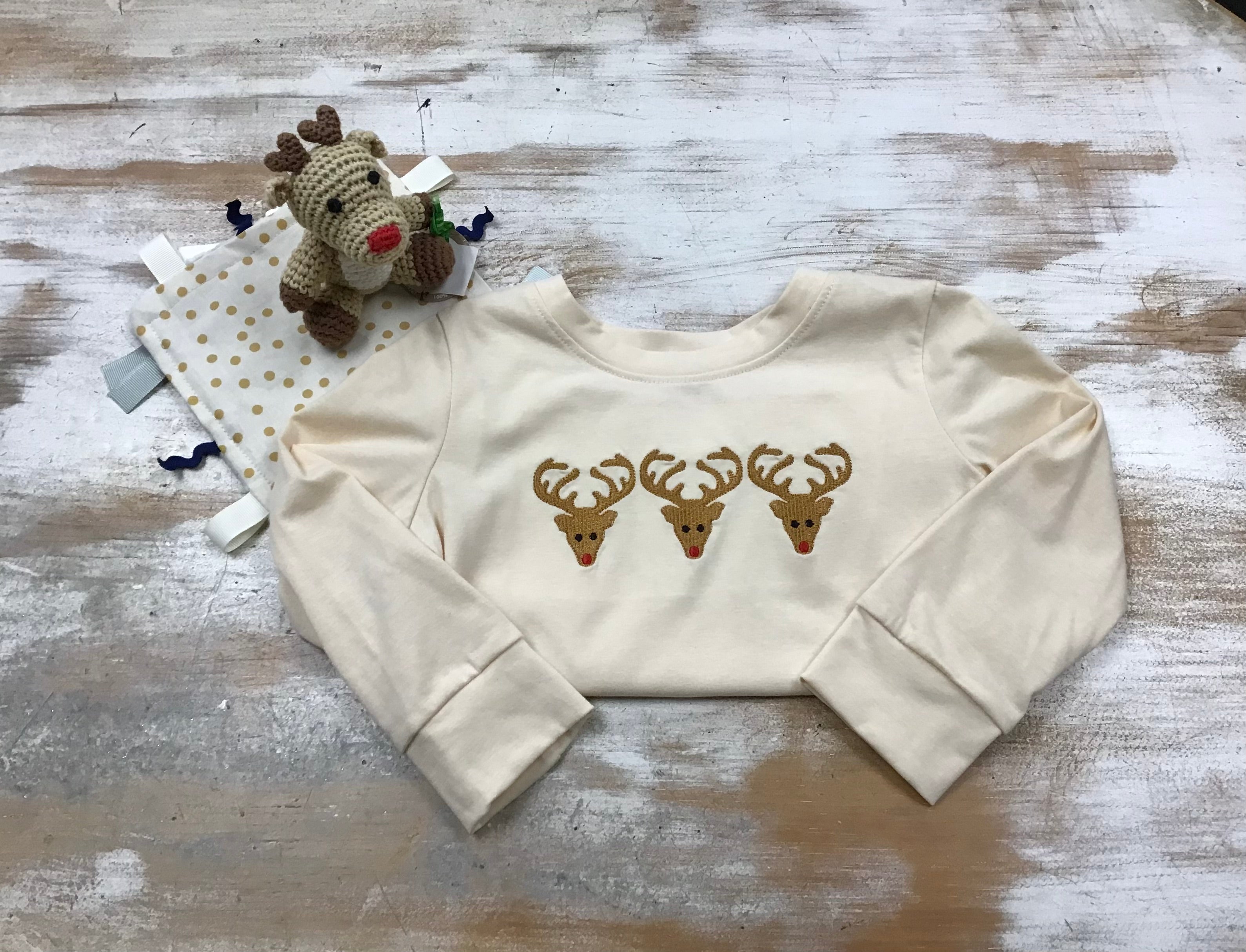 Cream Reindeer Tee