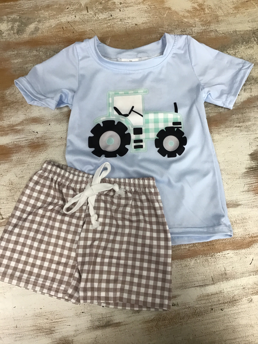 Gingham Tractor Set