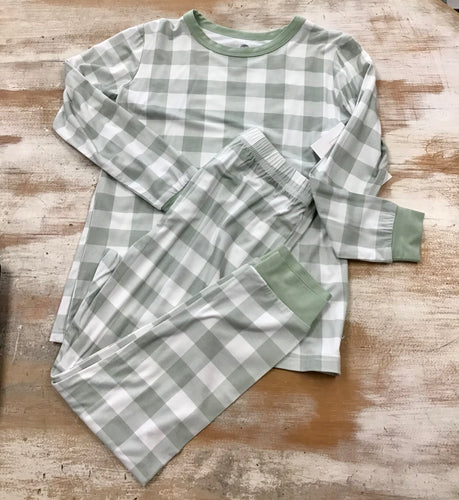 Sage Gingham PJ Set