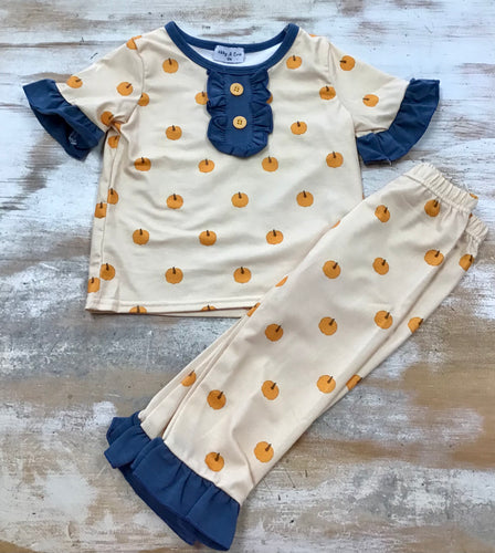 Blue Ruffle Pumpkin PJ