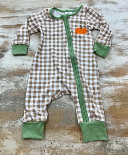 Brown Check Pumpkin PJs