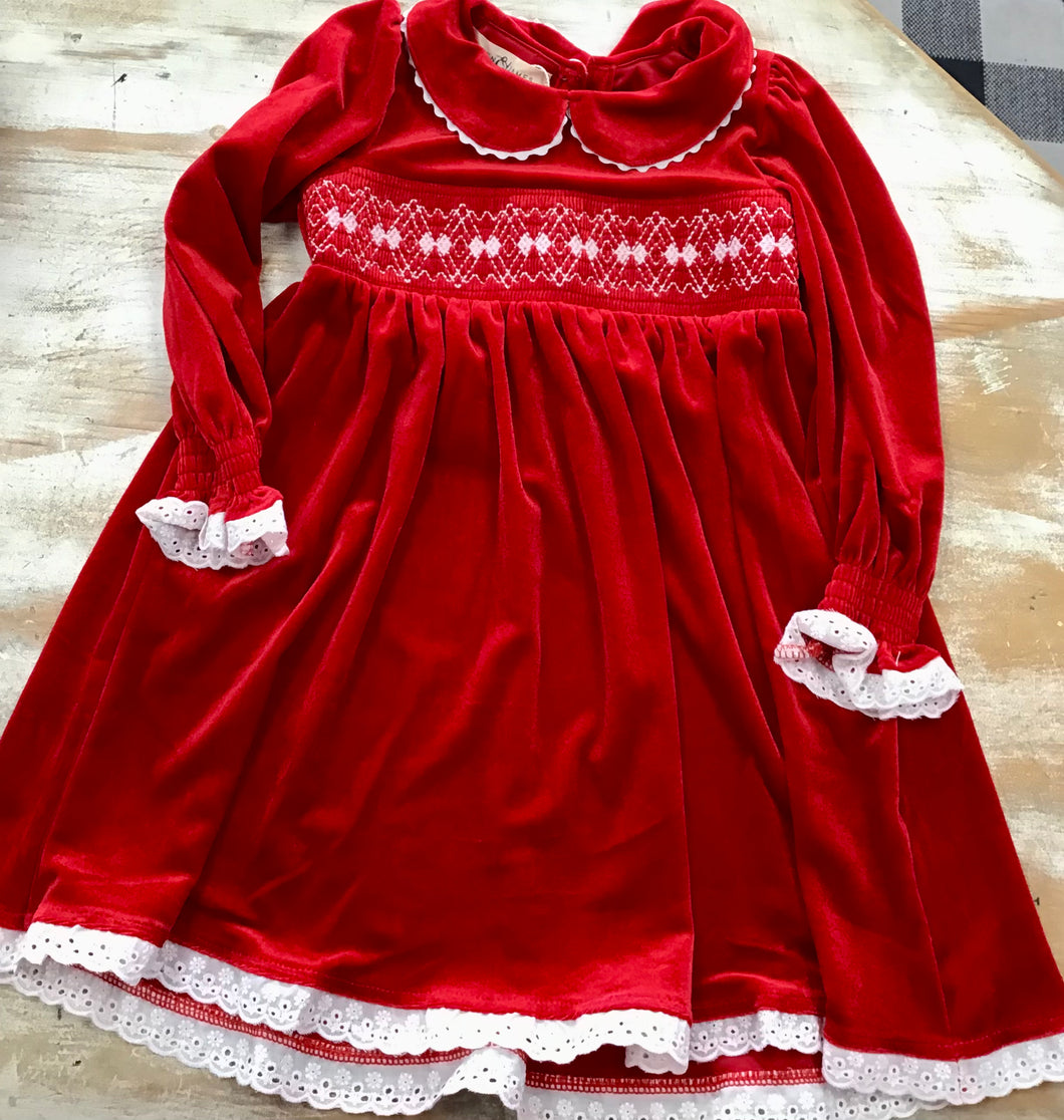 Red/White Embroidered Dress