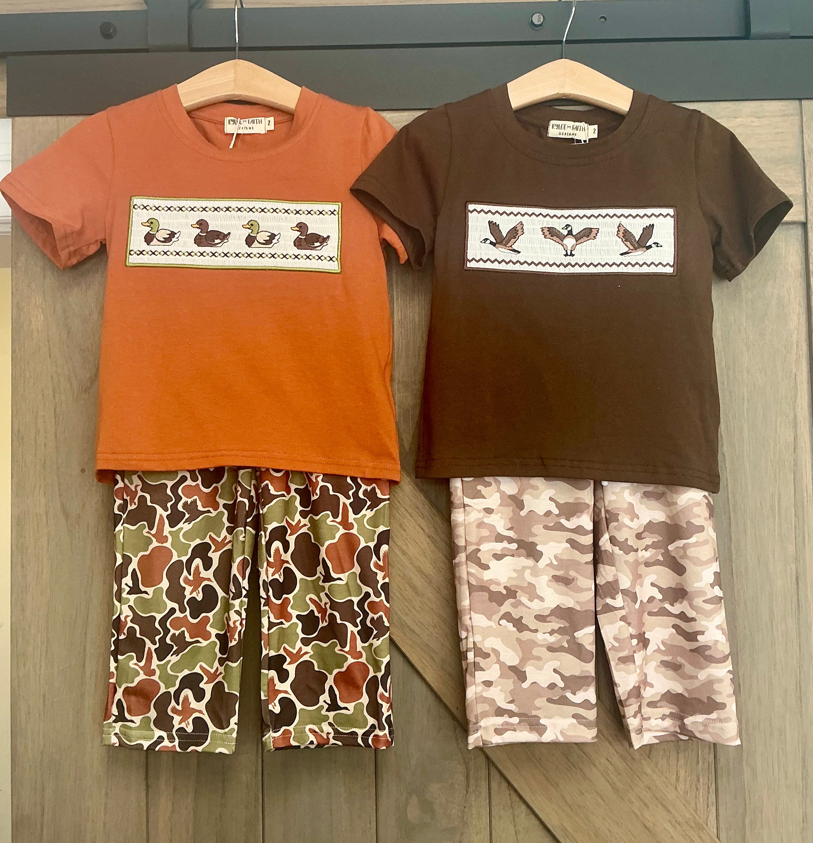 Smocked Camo Duck Set