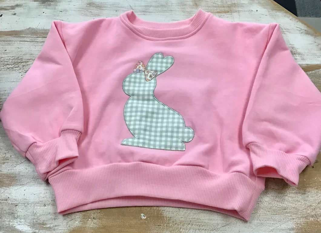 Pink Gingham Bunny SS