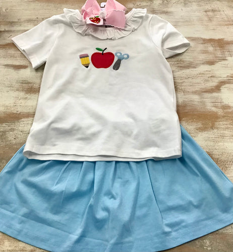 White Ruffle School Set