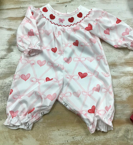 Smocked Heart Romper