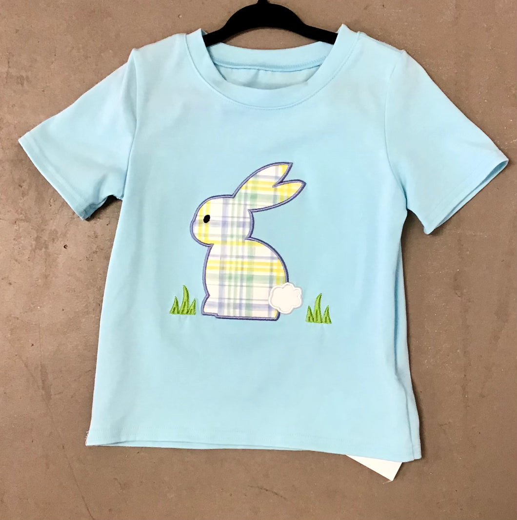 Blue Plaid Rabbit Tee