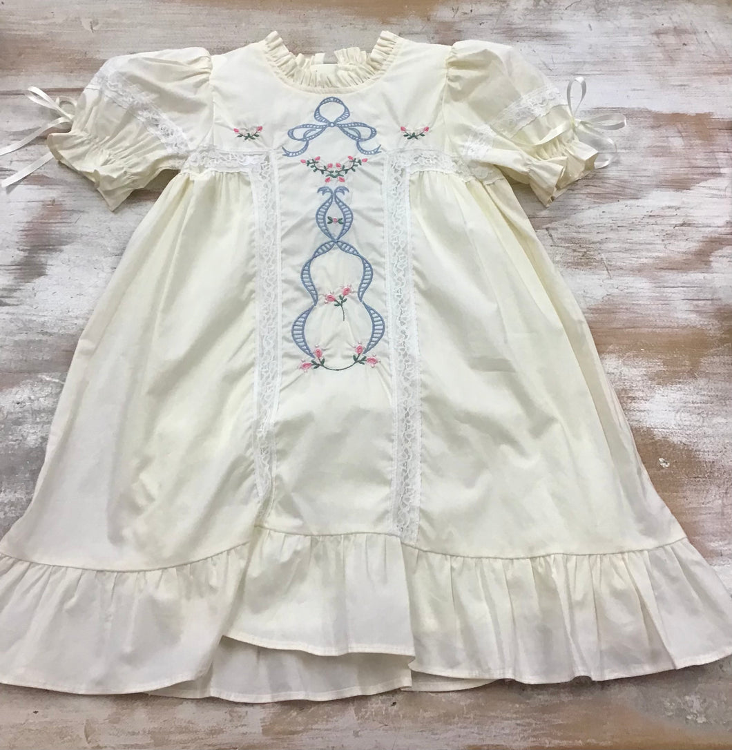 Beige Embroidered Dress