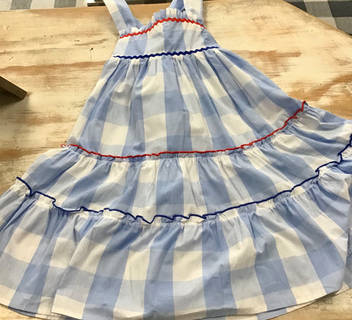 Blue Gingham Layered Dress