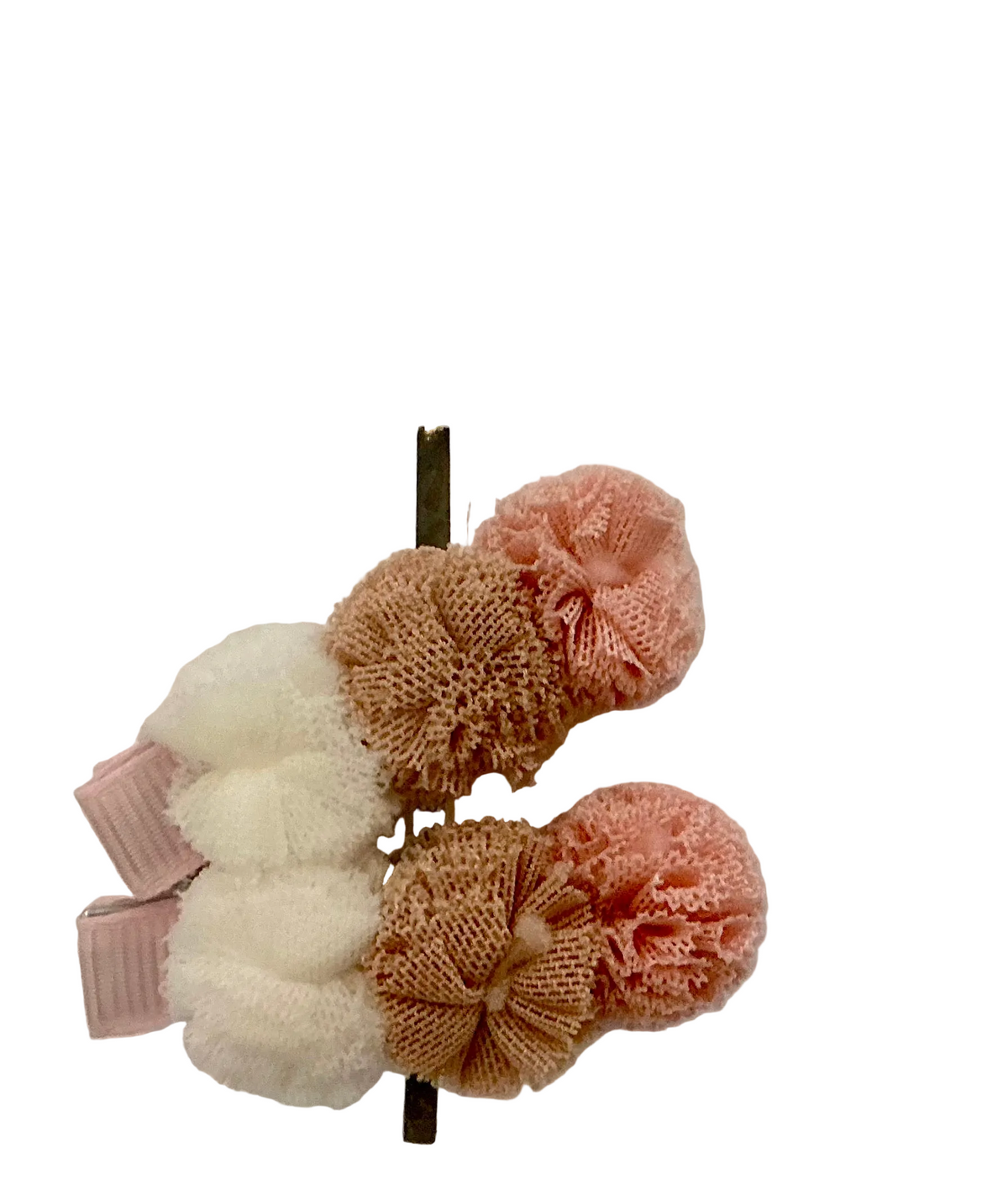 Three Pom Hair Clip