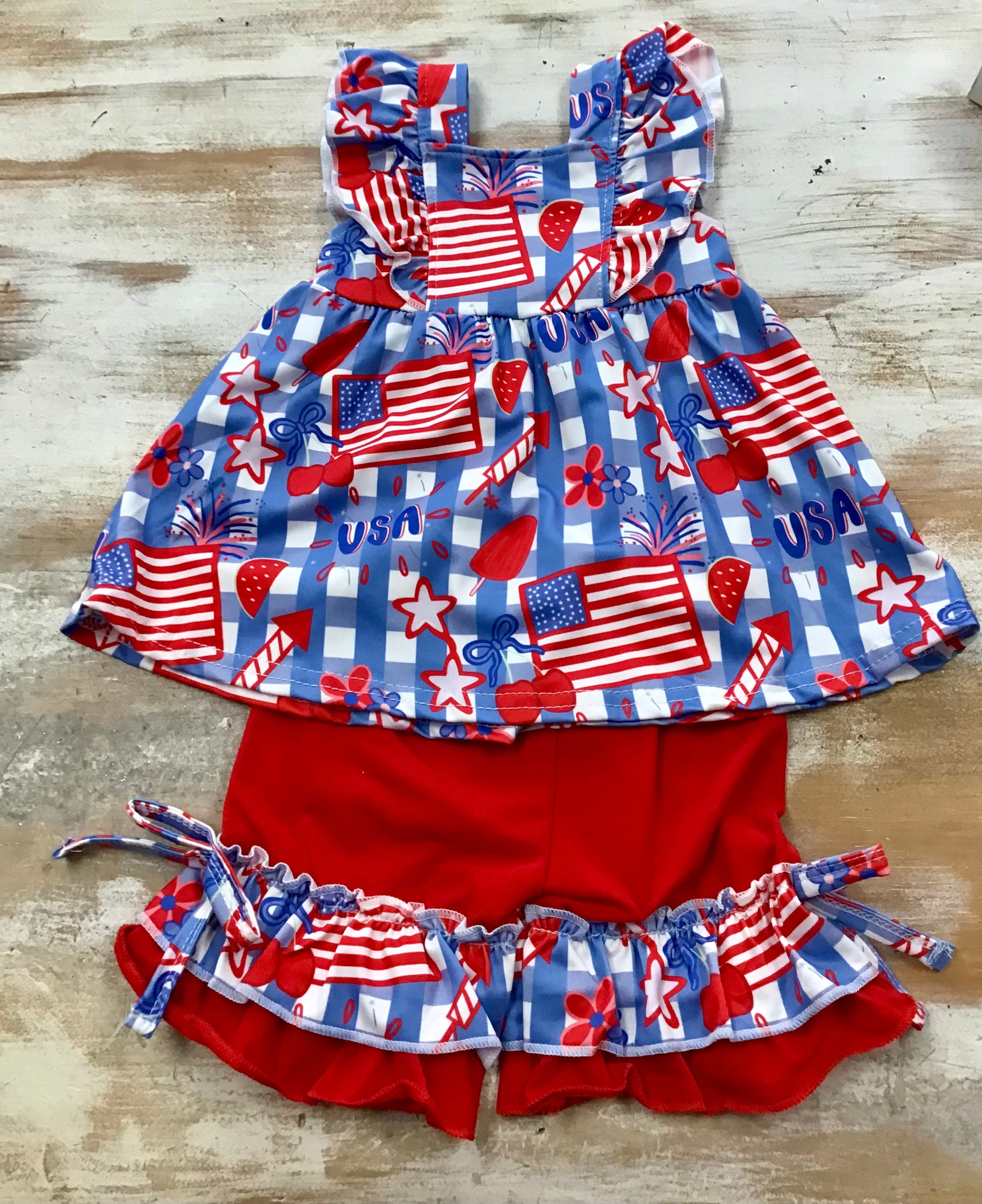 Gingham Patriotic Set