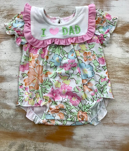 Pink Floral I love Dad Bubble