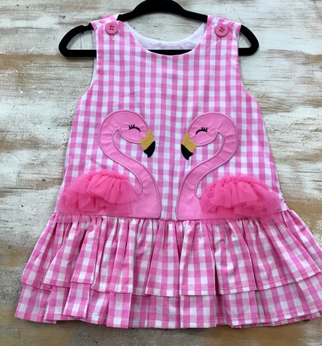 Gingham Flamingo Dress