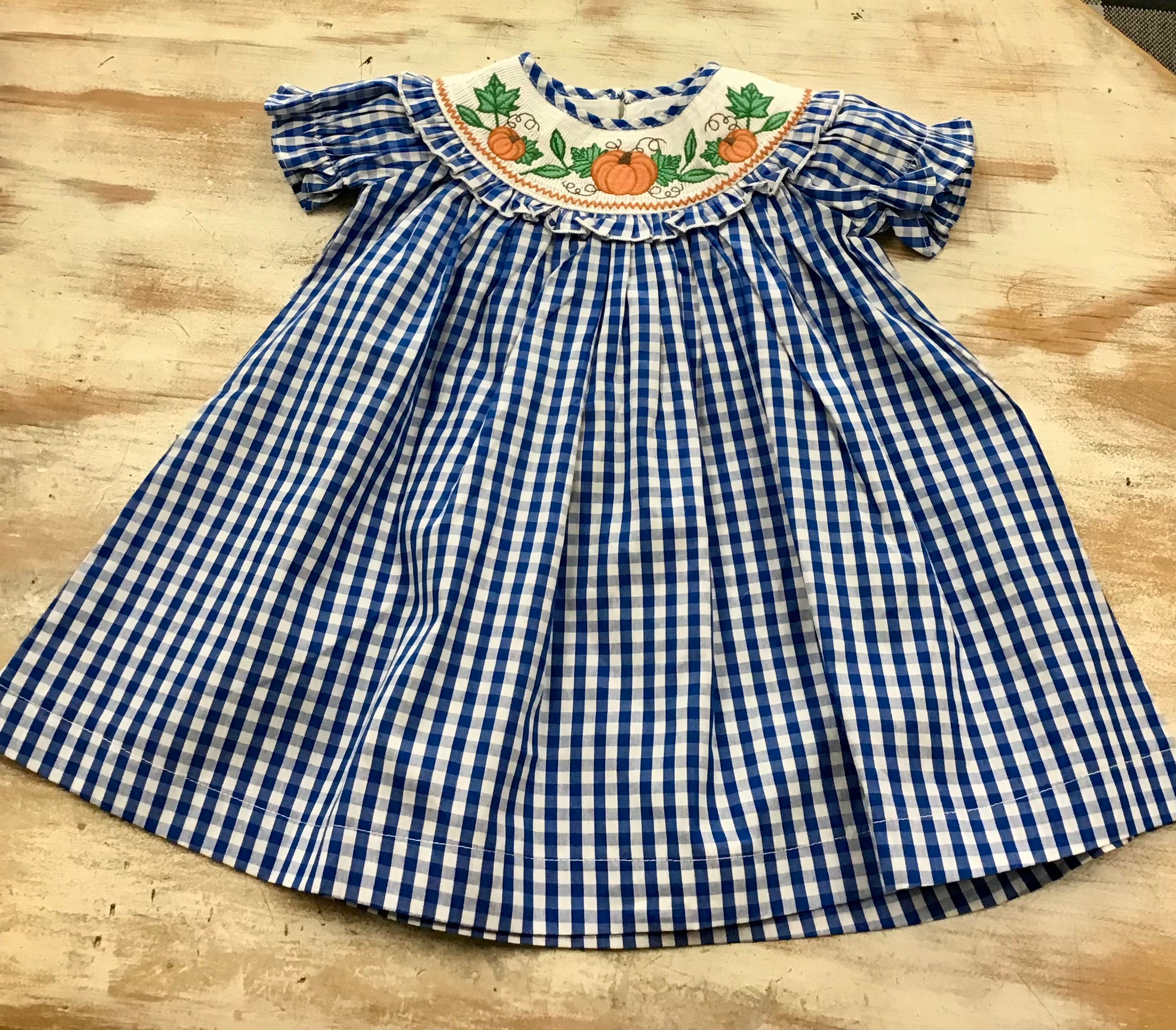 Blue Gingham Pumpkin Dress