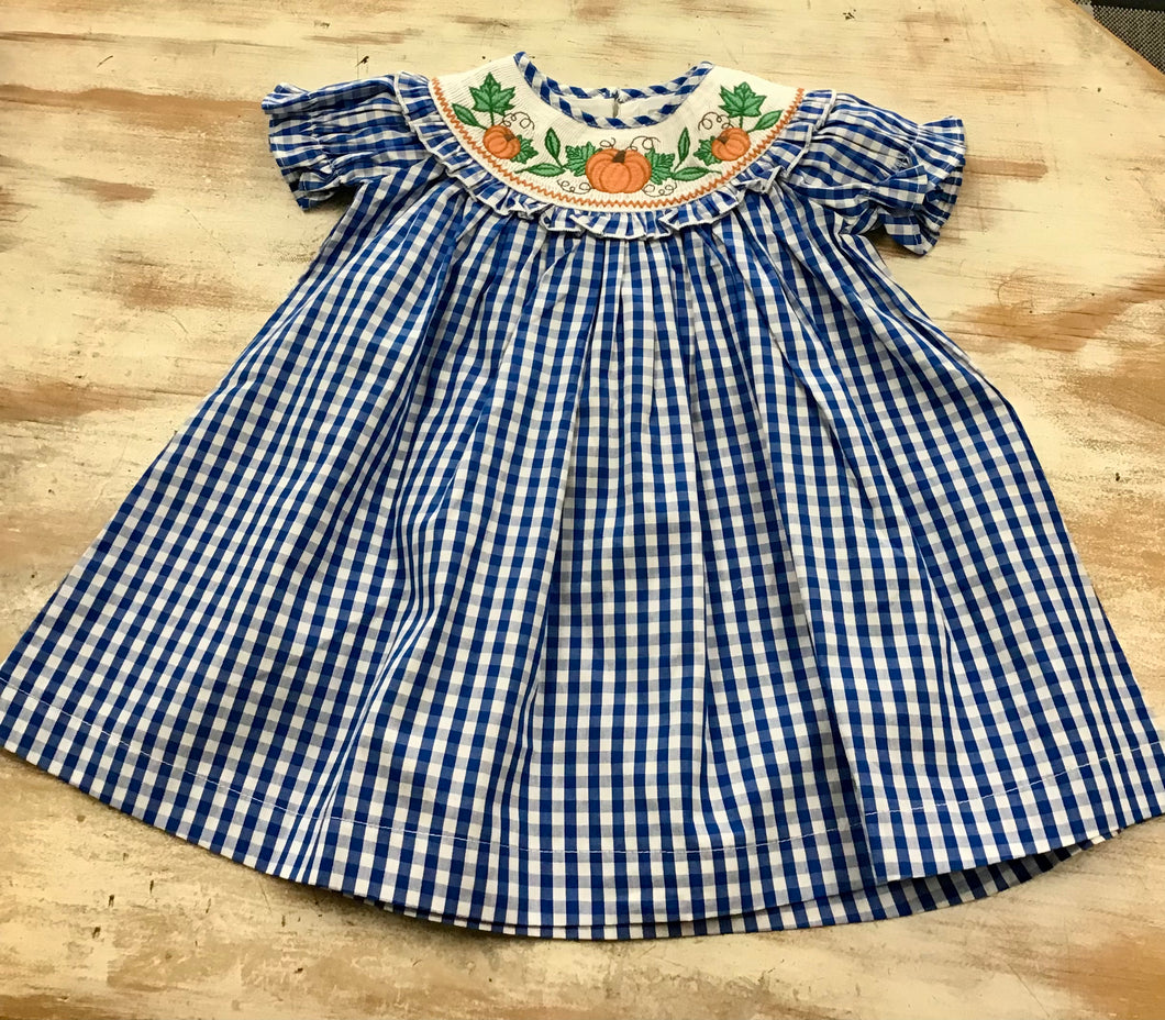 Blue Gingham Pumpkin Dress