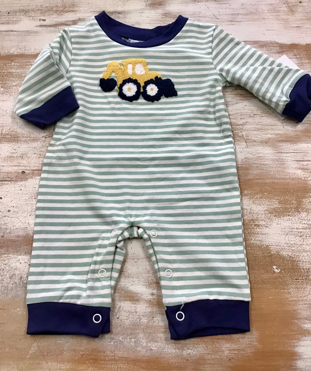 Striped Backhoe Romper