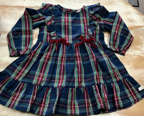 Navy Plaid Dress