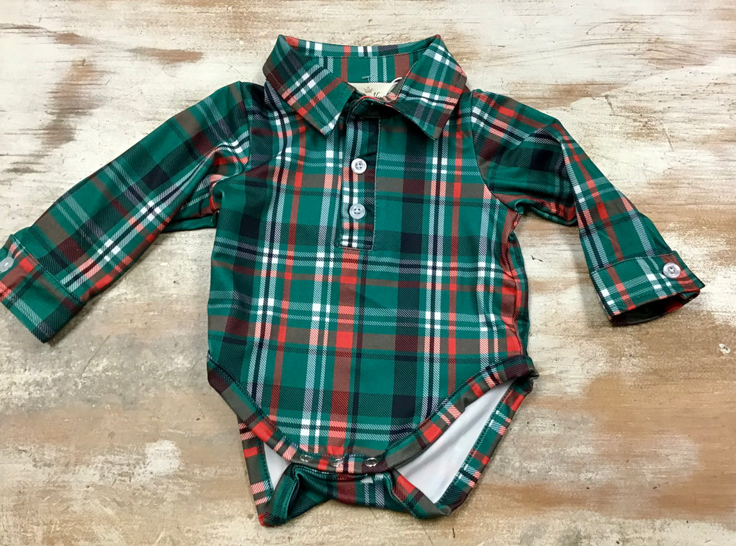 Evergreen Plaid Onesie