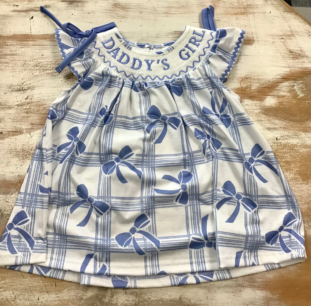 Blue Bow Daddy’s Girl Dress