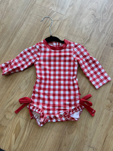SB Red Gingham Ruffle One Piece