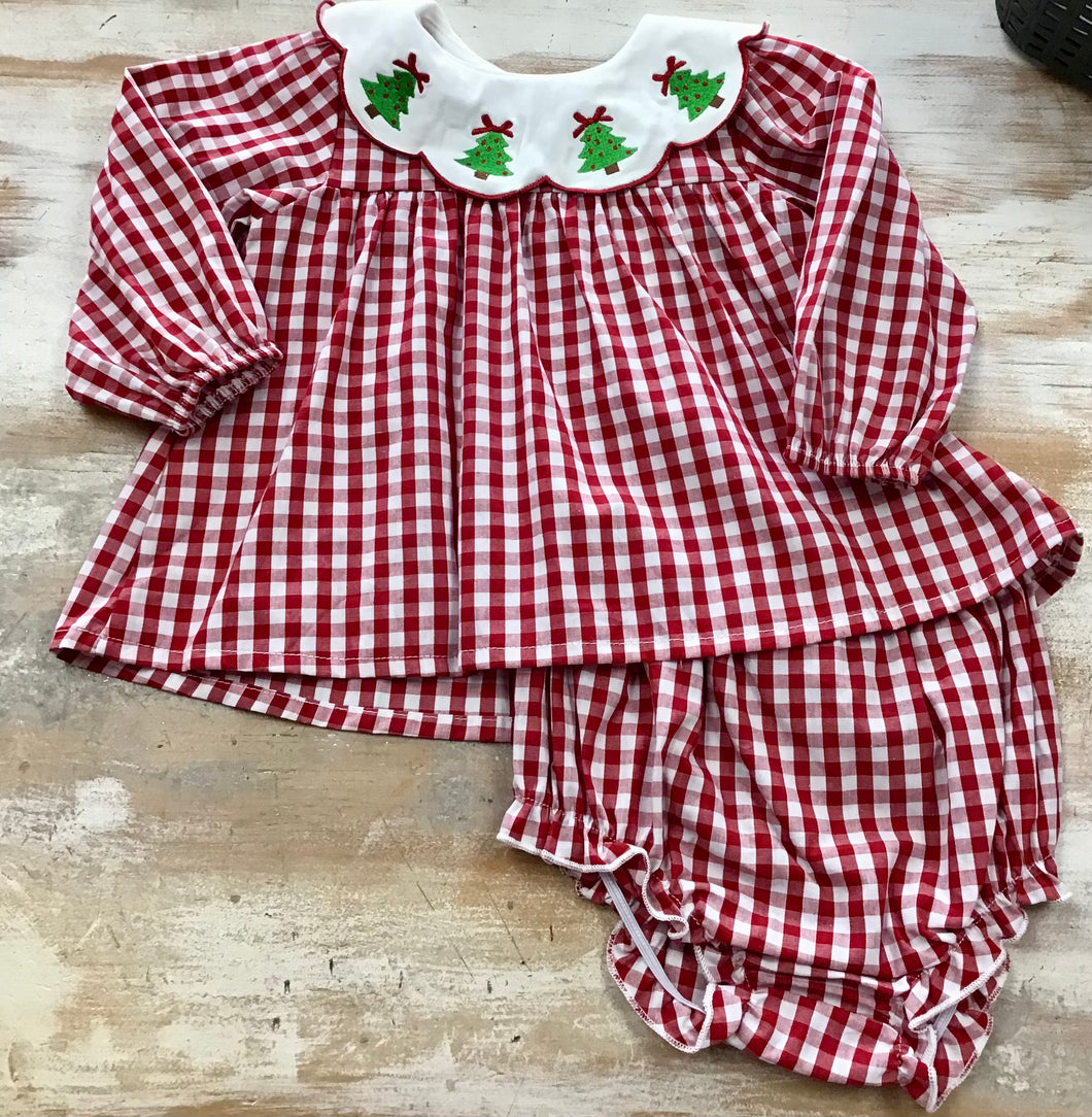 Red Gingham Tree Bloomer Set